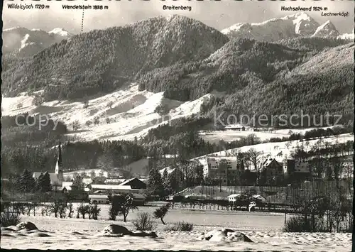Brannenburg Ortsblick mit Bayer Alpen Kat. Brannenburg
