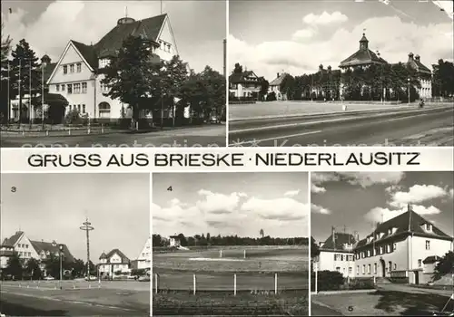 Senftenberg Niederlausitz OT Brieske Klubhaus Polytechn Oberschule PdF Kampfbahn Glueckauf Rathaus Kat. Senftenberg