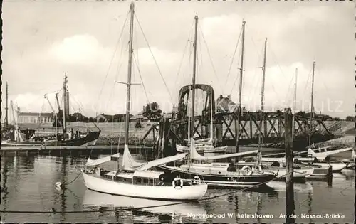 kk82010 Wilhelmshaven An der Nassau Bruecke Bootshafen Kategorie. Wilhelmshaven Alte Ansichtskarten