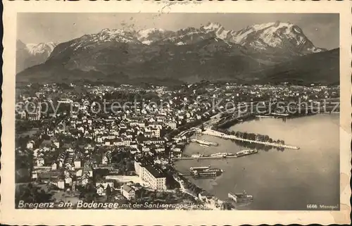 Bregenz Vorarlberg Bodensee Hafen Saentisgruppe Appenzeller Alpen Kat. Bregenz