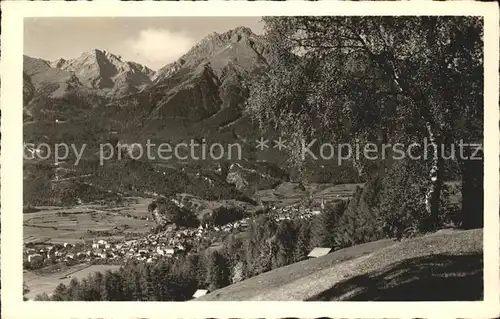 Imst Tirol Panorama mit Muttekopf und Plattein Lechtaler Alpen Kat. Imst