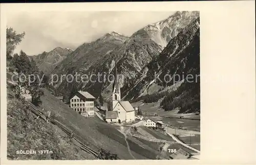 Soelden Ortsansicht mit Kirche Kat. Soelden oetztal Tirol