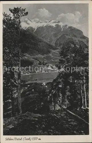 Soelden Blick vom Waldrand Kat. Soelden oetztal Tirol