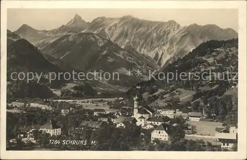 Schruns Vorarlberg Gesamtansicht mit Alpenpanorama Montafon Kat. Schruns