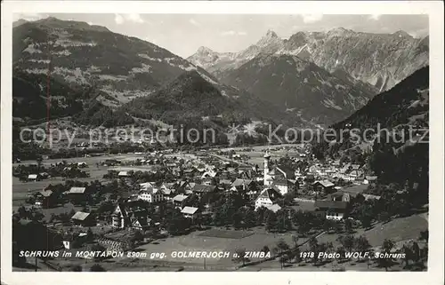 Schruns Vorarlberg Gesamtansicht mit Golmerjoch und Zimba Montafon Kat. Schruns