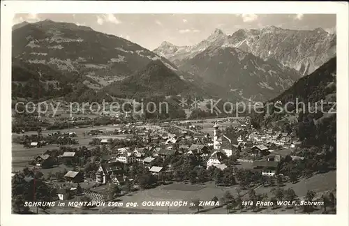 Schruns Vorarlberg Gesamtansicht gegen Golmerjoch und Zimba Montafon Kat. Schruns