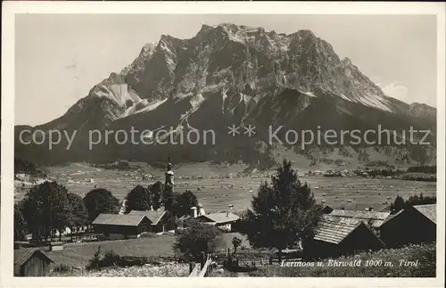 Lermoos Tirol und Ehrwald gegen Zugspitze und Wettersteinmassiv Kat. Lermoos