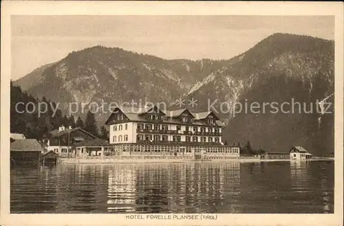 Reutte Tirol Plansee mit Hotel Forelle Kat. Reutte