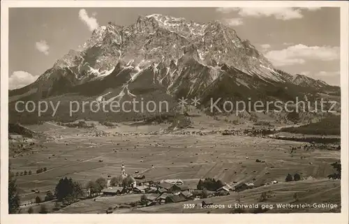 Lermoos Tirol und Ehrwald gegen Wettersteingebirge Kat. Lermoos