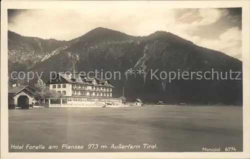 Reutte Tirol Plansee mit Hotel Forelle Kat. Reutte