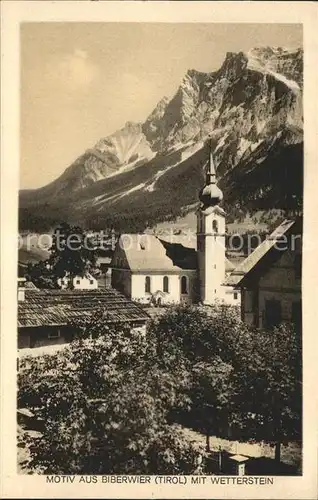 Biberwier Tirol Motiv mit Wetterstein Kirche Kat. Biberwier