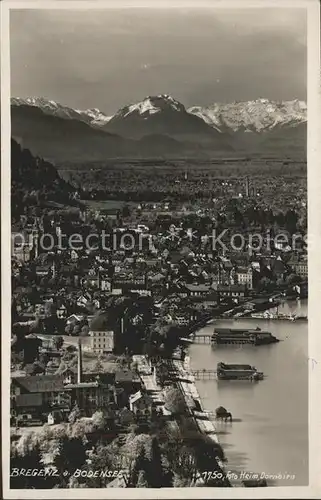 Bregenz Vorarlberg Blick auf Altstadt Hafen Rheintal Alpenpanorama Kat. Bregenz