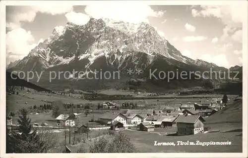 Lermoos Tirol Panorama mit Zugspitzmassiv Kat. Lermoos