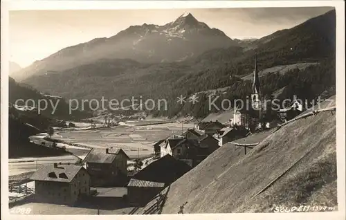 Soelden Ortsansicht mit Kirche Alpenpanorama Kat. Soelden oetztal Tirol