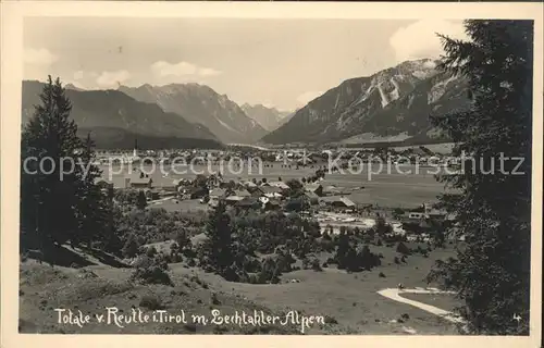 Reutte Tirol Totalansicht mit Lechtaler Alpen Kat. Reutte
