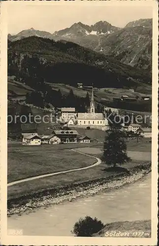 Soelden Partie am Fluss Kirche Wintersportplatz im Sommer Kat. Soelden oetztal Tirol