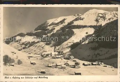 Mittelberg Vorarlberg Blick zum Aufstieg zur Buehlalpe Wintersportplatz Kat. Mittelberg