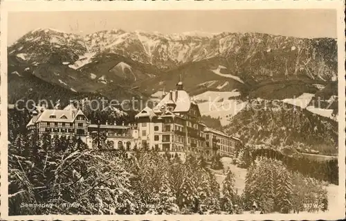 Semmering Niederoesterreich Suedbahnhotel mit Raxalpe Kat. Semmering