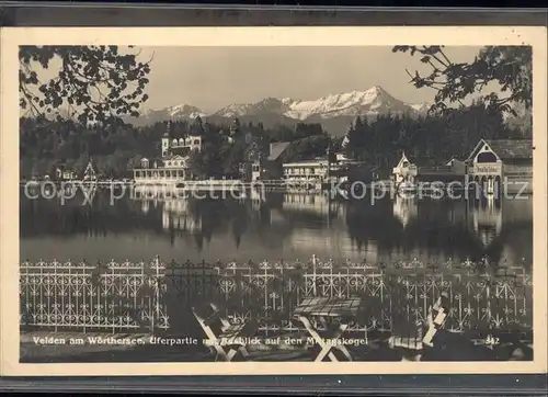 Velden Woerthersee Uferpartie mit Mittagskogel /  /