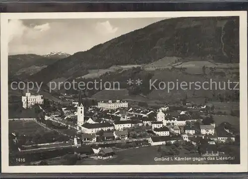 Gmuend Kaernten Panorama im Liesetal Kat. Gmuend in Kaernten