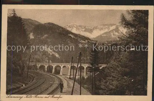 Semmering Niederoesterreich Kalte Rinne mit Viadukt und Raxalpe Kat. Semmering