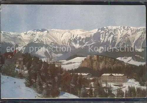 Semmering Niederoesterreich Blick auf Rax Poleroswand und Suedbahnhotel Kat. Semmering