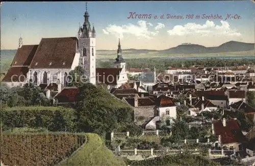 Krems Donau Ortsblick mit Kirche Kat. Krems an der Donau