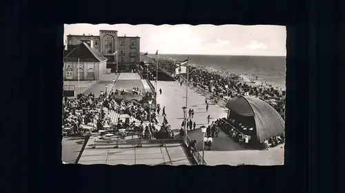 Westerland Sylt Kurpromenade und Musikpavillon Strand Kat. Westerland