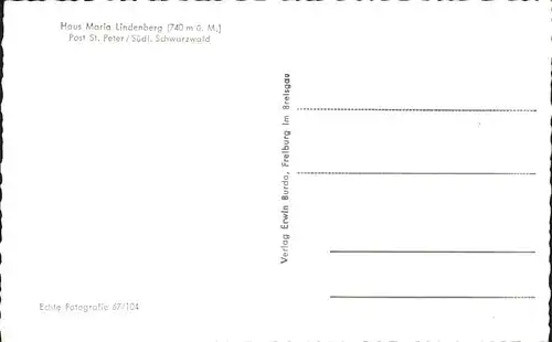 St Peter Schwarzwald Haus Maria Lindenberg Berggasthof Terrasse Blick ins Ibental zum Feldberg Kat. St. Peter
