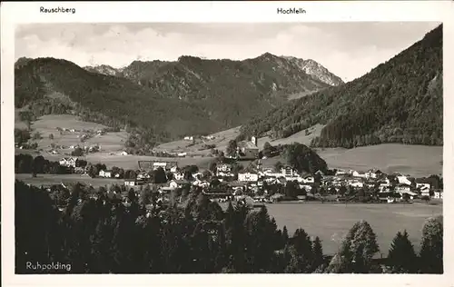 Ruhpolding Panorama mit Rauschberg und Hochfelln Chiemgauer Alpen Kat. Ruhpolding