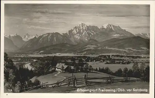 Freilassing Gesamtansicht mit Alpenpanorama Kat. Freilassing