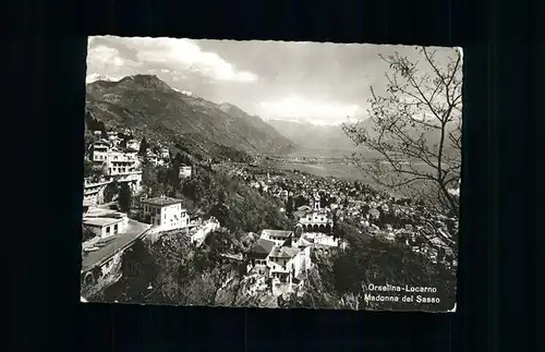 Orselina TI Panorama Lago Maggiore Madonna del Sasso Wallfahrtskirche / Orselina /Bz. Locarno