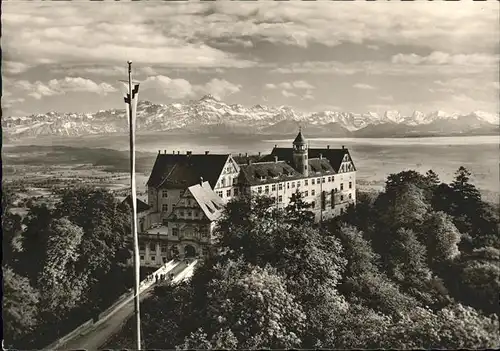 Heiligenberg Baden Schloss mit Schweizer Alpen Panorama Kat. Heiligenberg