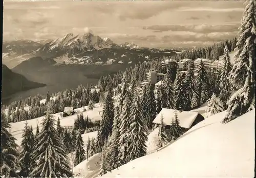 Rigi Kaltbad mit Pilatus Vierwaldstaettersee Alpenpanorama Kat. Rigi Kaltbad