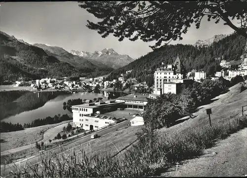 St Moritz GR Blick auf Moritzersee im Sommer Alpenblick Kat. St Moritz