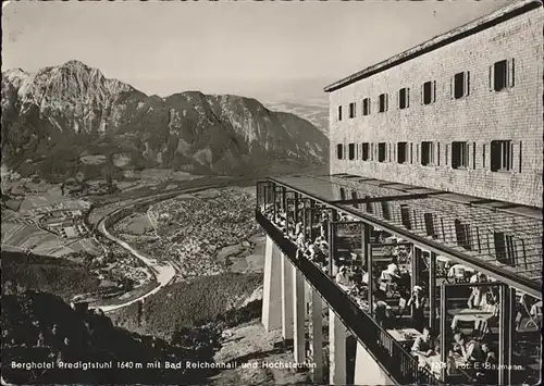 Bad Reichenhall Berghotel Predigtstuhl Terrasse Gipfelstation Alpenpanorama Hochstaufen Chiemgauer Alpen Kat. Bad Reichenhall