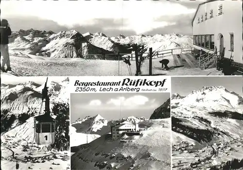 Lech Vorarlberg Bergrestaurant Ruefikopf Kabinenbahn Bergstation Wintersportplatz Alpenpanorama Kat. Lech