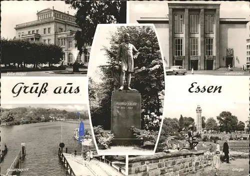 Essen Ruhr Villa Huegel Opernhaus Gruga Park Skulptur Baldeneysee Steg Faehrschiff Alfred Krupp Denkmal Kat. Essen