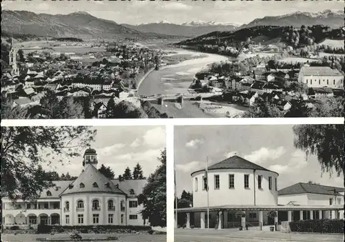 Bad Toelz Kurhaus und Wandelhalle Panorama mit Alpenblick Kat. Bad Toelz