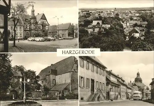 Harzgerode Markt Rathaus Fachwerkhaus Schloss Oberstrasse Kat. Harzgerode