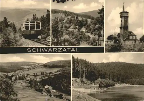 Schwarzatal Bergbahn Meuselbach Schwarzmuehle oberweissbach Froebelturm Scheibe Alsbach Stausee Kat. Rudolstadt
