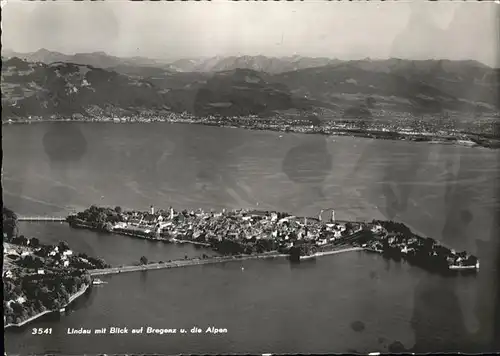 Lindau Bodensee mit Blick auf Bregenz (Luftaufnahme) Kat. Lindau (Bodensee)