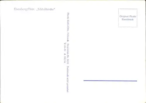 Eisenberg Thueringen Schlosskirche / Eisenberg /Saale-Holzland-Kreis LKR