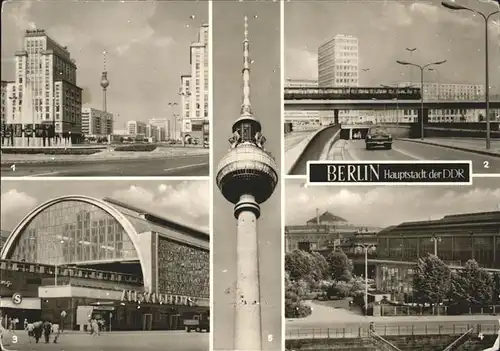 Berlin Strausberger Platz Autotunnel Alexanderplatz Fernsehturm Kat. Berlin