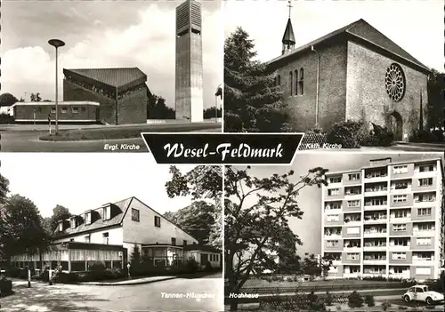 Wesel Rhein Ev. Kirche Kath. Kirche Tannen-Haeuschen / Wesel /Wesel LKR
