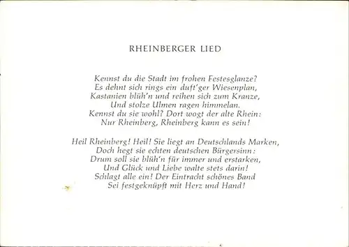 Rheinberg Rheinberger Lied Kat. Rheinberg