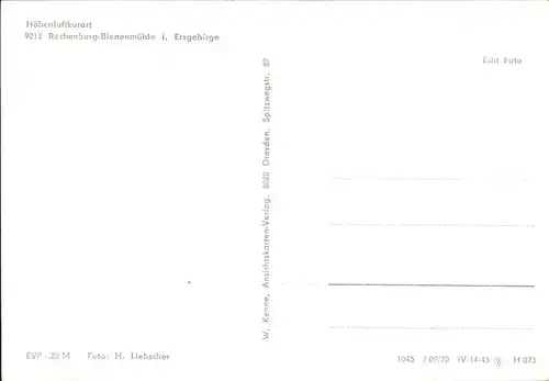 Rechenberg Bienenmuehle Osterzgebirge  Kat. Rechenberg Bienenmuehle