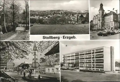 Stollberg Erzgebirge Am Walkteich Rathaus Markt Erich Weinert Oberschule Kat. Stollberg
