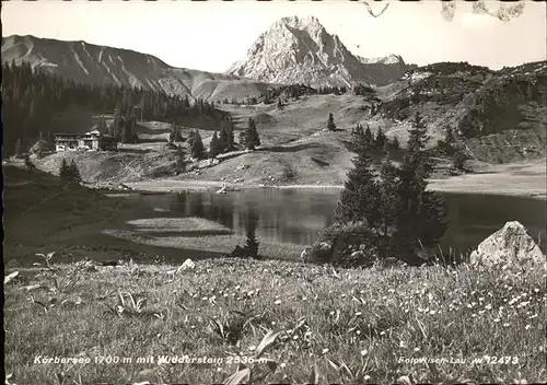 Schroecken Vorarlberg Koerbersee mit Widderstein Kat. Schroecken