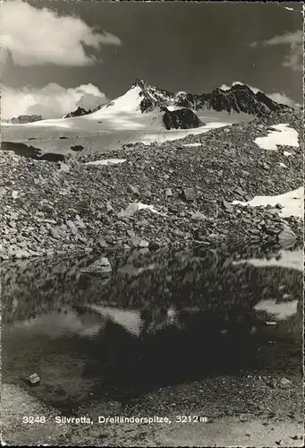 Silvretta Dreilaenderspitze Gletscher Bergsee Kat. Silvretta